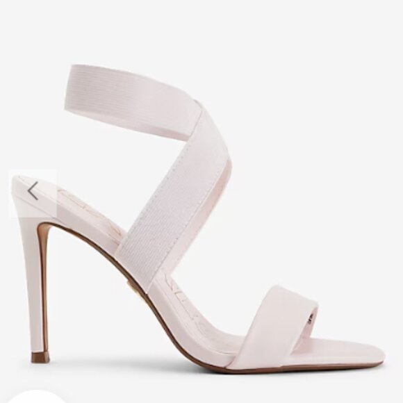 BRIAN ATWOOD x EXPRESS Stretch Ankle Strap Heeled Sandals 9 NWT Soft Pastel Pink - Picture 2 of 8